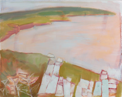 Rinsey, landscape, cornwall, painting, rocks, sea coastal path