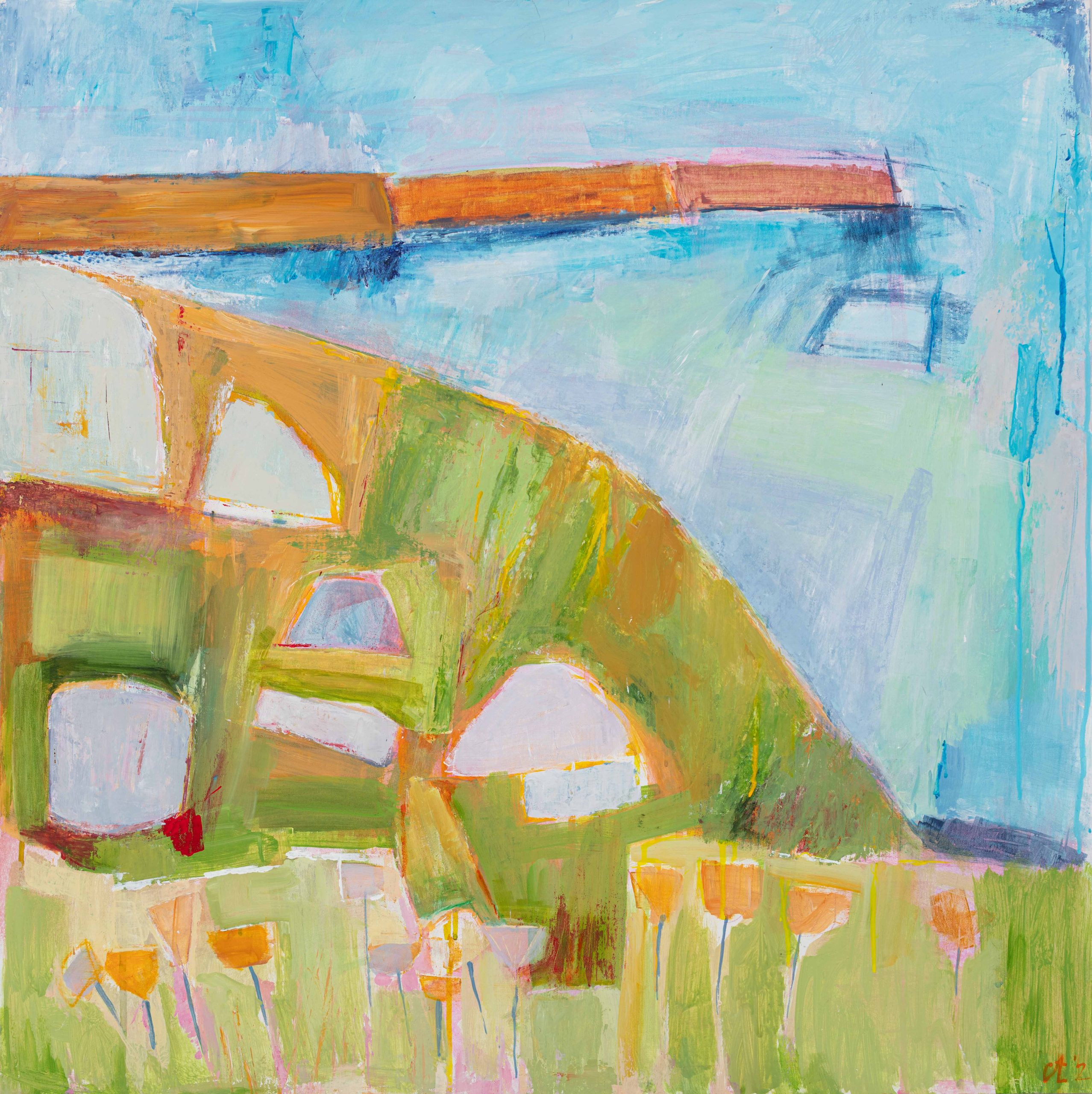 cornwall, porthleven, rinsey, artist carolyn thompson, landscape painting, rocks, sea